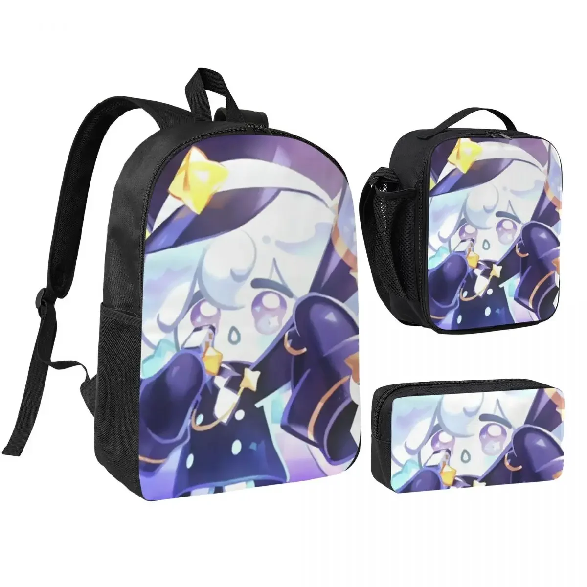 Milky Way Cookie Run Kingdom Game Backpack Student BookBag School Bag Laptop Shoulder Bags 3ps Insulated Lunch Bag Pencil Case