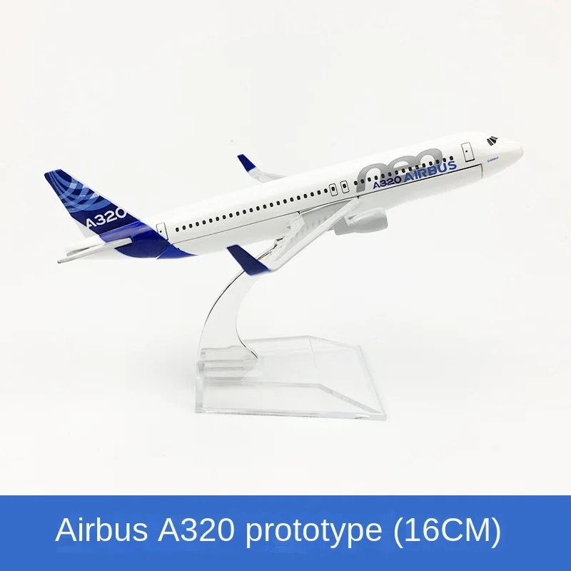 Modelo de avión, adornos estáticos de aleación, 16cm, Airbus A320, avión de aviación fundido a presión, juguetes en miniatura coleccionables para niños, triangulación de envíos