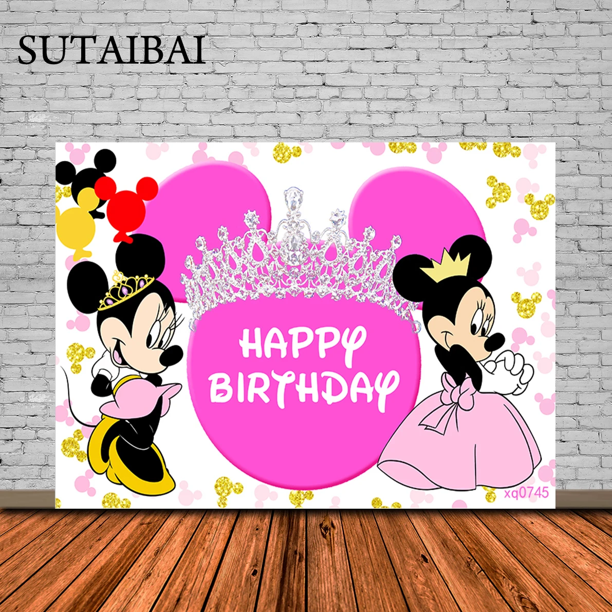 

Customizable Minnie Mouse Photography Backgrounds Vinyl Cloth Photo Shootings Backdrops for Kid Baby Birthday Party Photo Studio