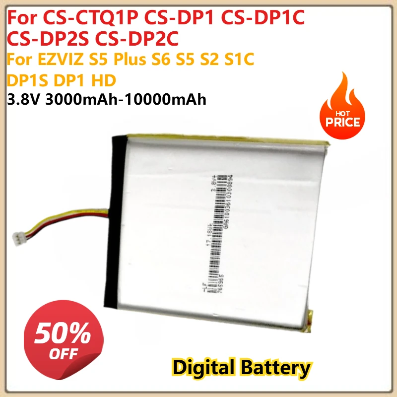 

For CS-CTQ1P CS-DP1 CS-DP1C CS-DP2S CS-DP2C Digital Battery 3000mAh-10000mAh For EZVIZ S5 Plus S6 S5 S2 S1C DP1S DP1 HD