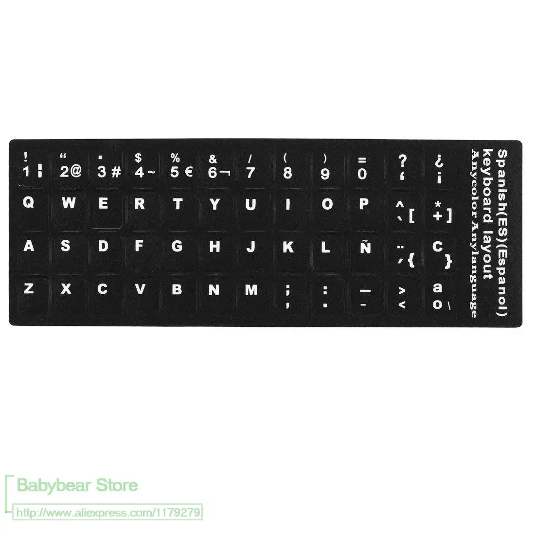 For Laptop/Desktop Computer Keyboard 10 inch Or Above Tablet PC 50pcs Spanish Letters Alphabet Learning Keyboard Layout Sticker