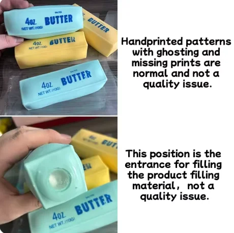 Butter-Stick-Quetschball, knisternd, langsam zurückfedernd, Quetschspielzeug, knisterndes sensorisches Fidget-Spielzeug, zur Angstlinderung, Handübungs-Geschenk – Detail 8