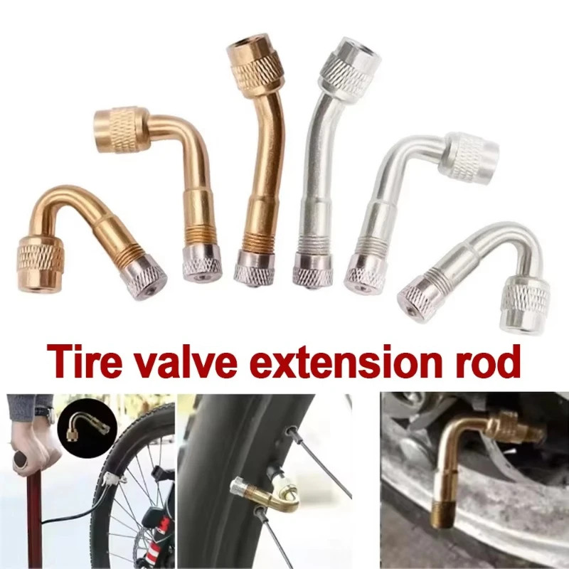 1-6Pcs Valve Extension Lever 45 90 135 Degree Angle Bent Valve Adaptor Tyre Tube Valve Extension Adapter For Truck Car Moto Bike