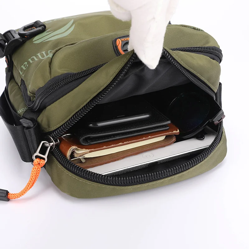 Haoshuai – sac à bandoulière imperméable pour hommes, sacoche de sport, loisirs en plein air, mode coréenne, hip hop, sac à dos pour téléphone portable, nouvelle collection