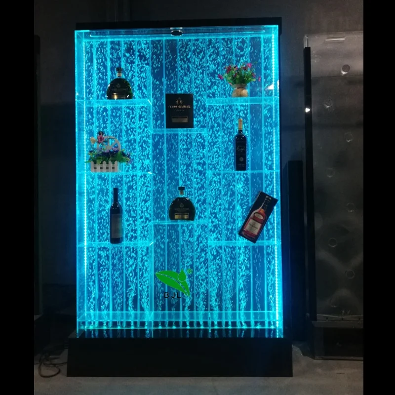 Anpassung. Moderne Home Bar Restaurant Möbel Verwendet Led Bubble Wand Wein Vitrine
