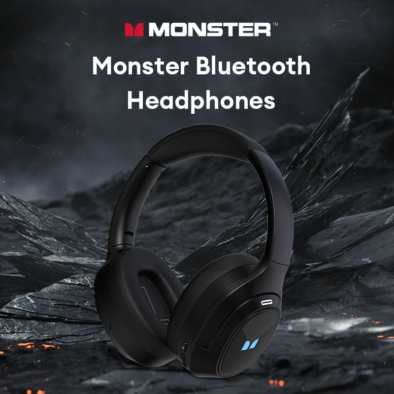 Monster XKH02 Headband Bluetooth5.4 Headset HIFI sound quality stereo music Headphones ANC Noise-canceling gaming sports Earbuds