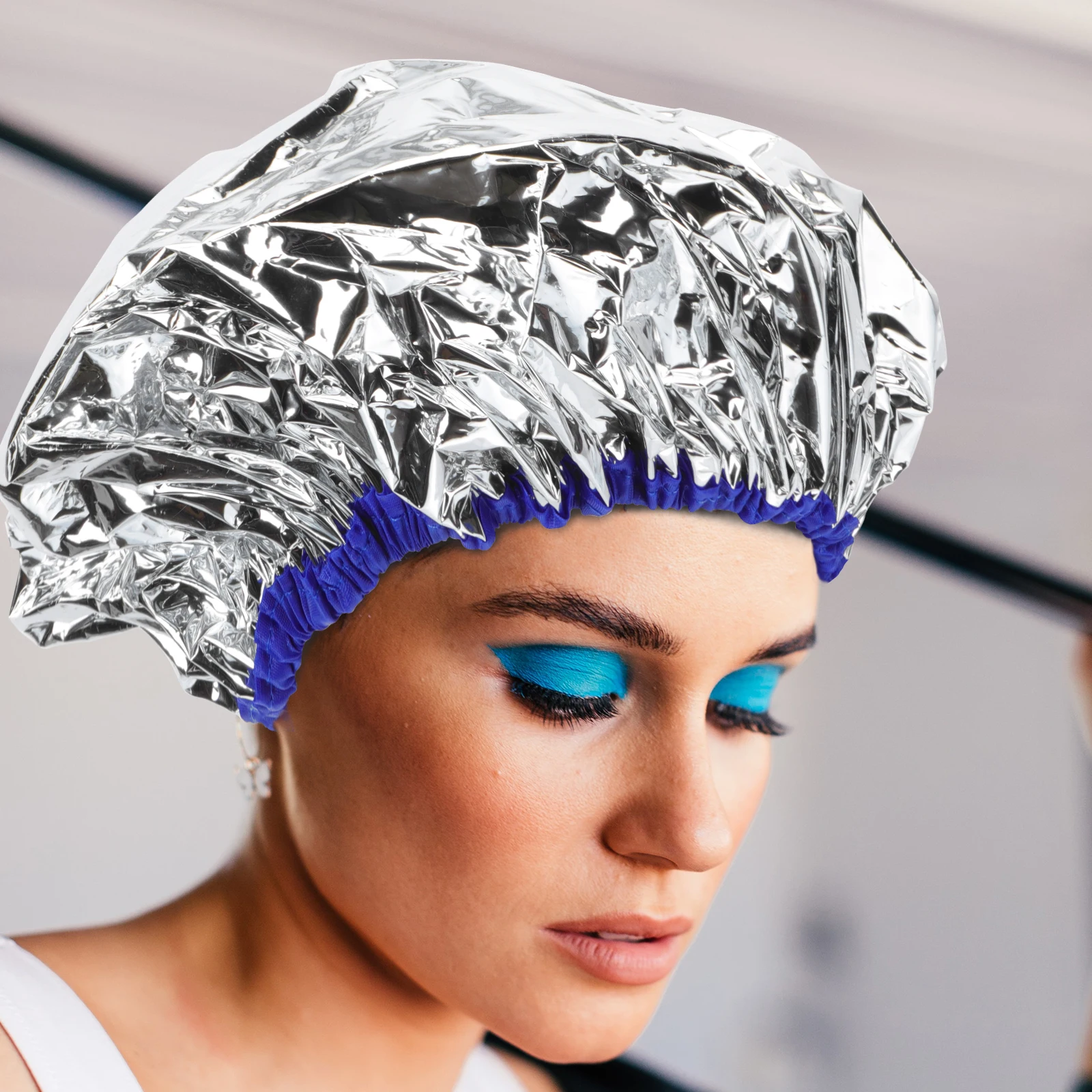 

Constant Temperature Hair Mask Cap Salon Conditioning Baking Oil Aluminum Foil Caps Hair Treatment Scalp Protection Spa Use