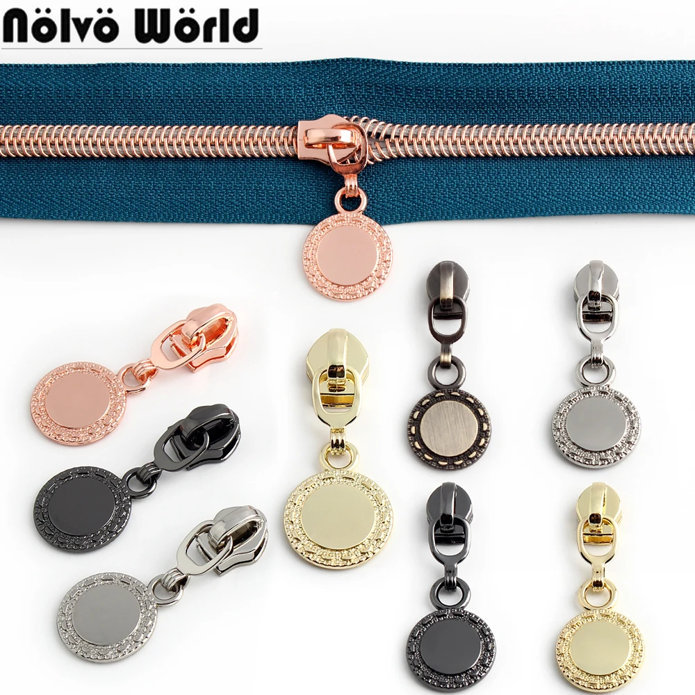 20-40-100PCS Round 3# 5# Zipper Heads For Nylon Zippers Puller Sliders Shoes Purse Bags Hangbag Tote DIY Replacement Accessories