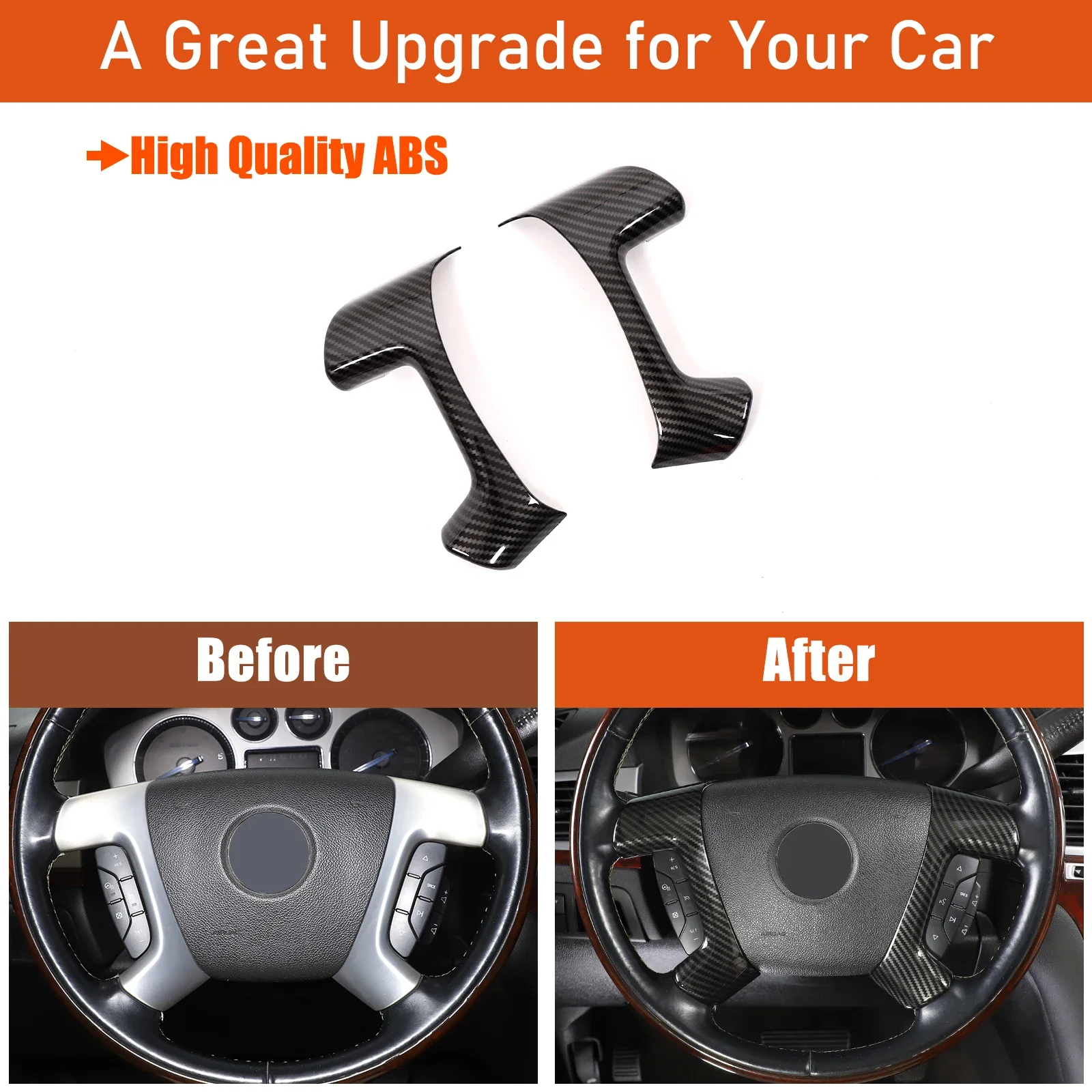 

Декоративная рамка рулевого колеса автомобиля для Cadillac Escalade 2007-2014, аксессуары для салона автомобиля