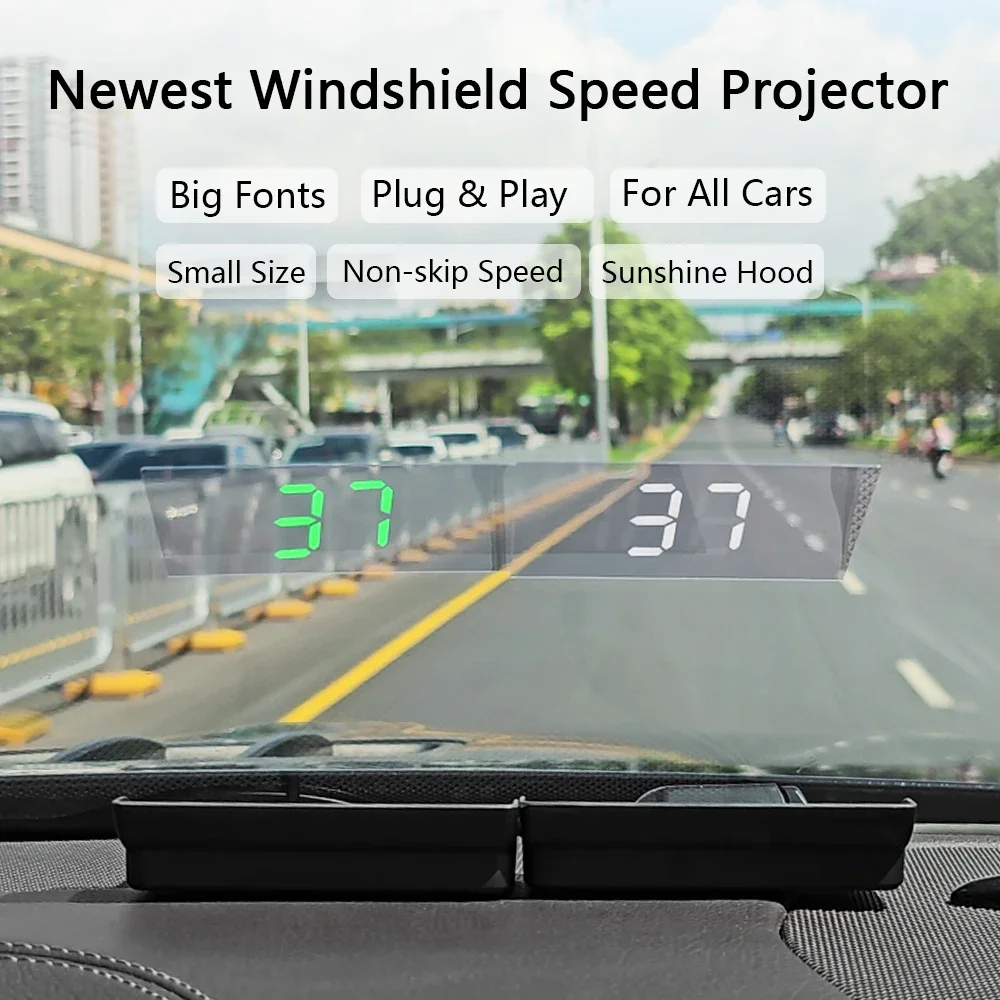 Digitaler Auto-GPS-Tachometer KMH LCD-Windschutzscheiben-Projektor mit Großen Ziffern Geschwindigkeitsanzeige mit Weißem/Grünem Licht Auto-Elektronikzubehör – Detail 3