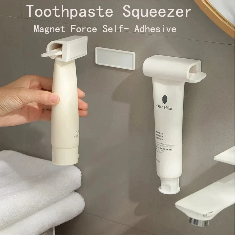 Toothpaste Squeezer Magnetic Suction Lazy Squeezing Toothpaste Wall Mounted Facial Cleanser Toilet Manual Squeezer Bathroom