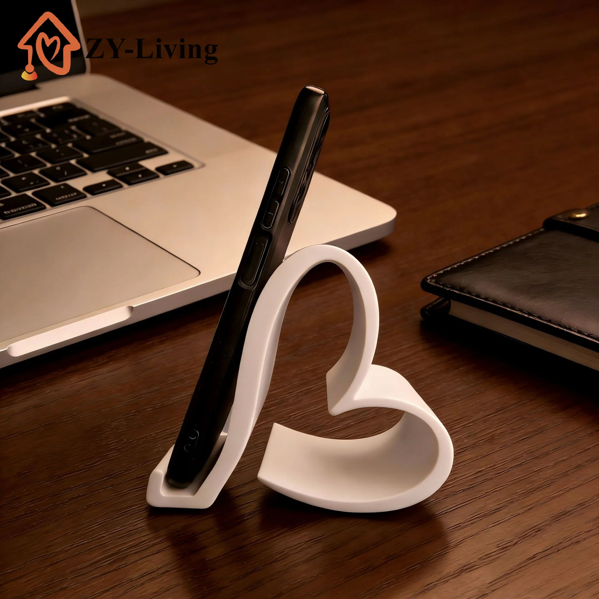 

1PCS 3D Printed Heart-shaped Universal Mobile Phone Stand Home Office Desktop Ornament Birthday Valentine's Day Gift