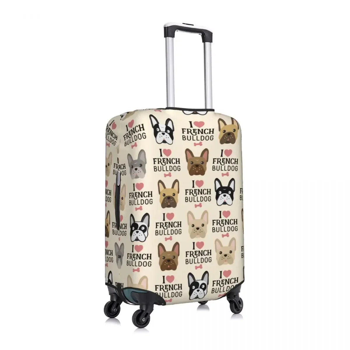 Custom French Bulldog Suitcase Cover Elastic Frenchie Dog Lover Luggage Covers Protector for 18-32 inch