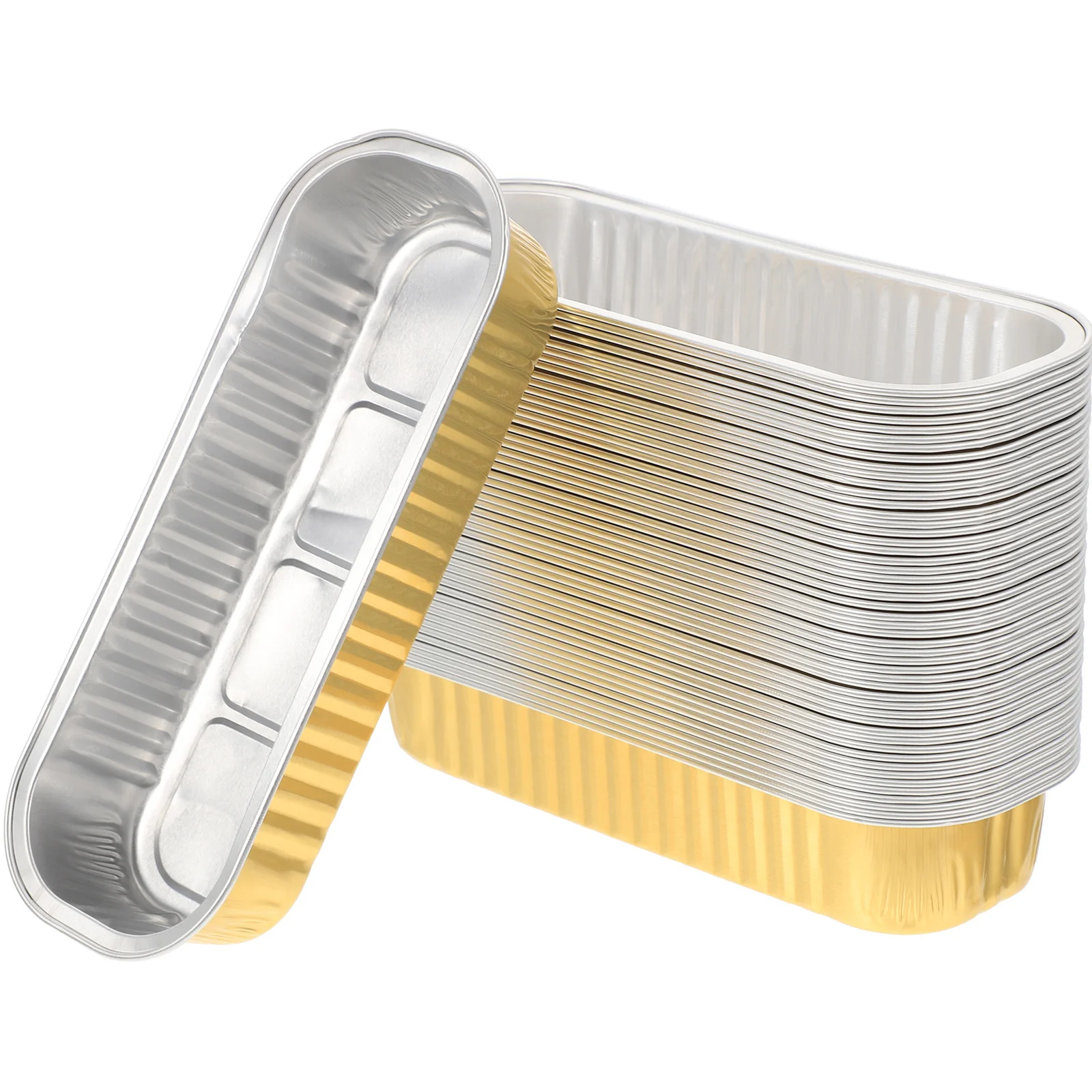 

50Pcs Foil Food Boxes Aluminum Foil Pans Sturdy Grill Containers for Baking Roasting Outdoor Indoor Use Aluminum Pans