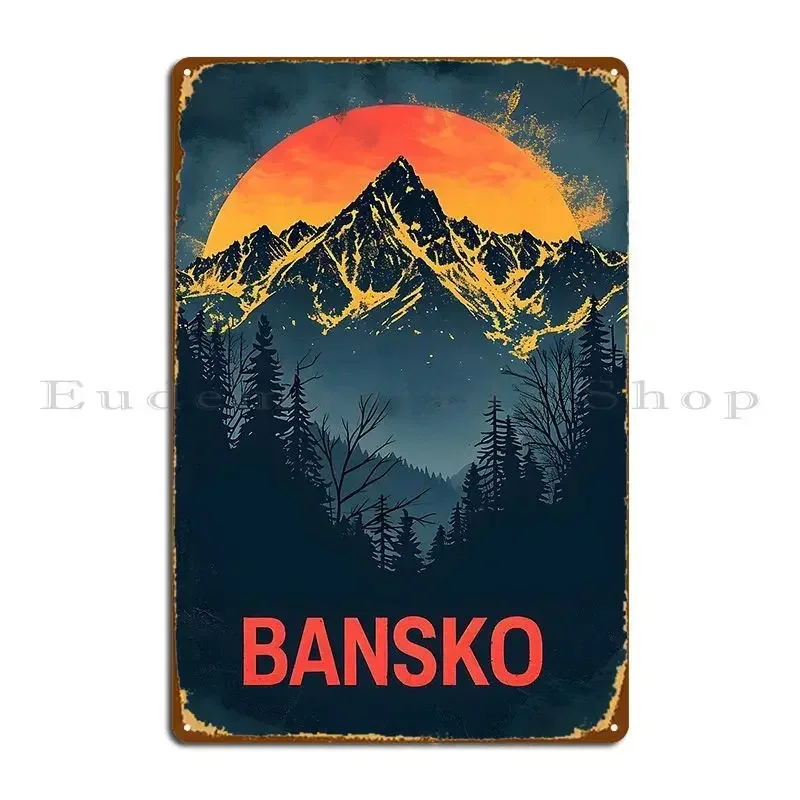 Captured In The Majesty Of The Pirin Mountains Silhouette Metal Sign Garage Designing Designing Kitchen Tin Sign Poster