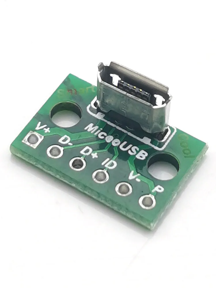 1-10 sztuk pionowe gniazdo USB MicroUSB złącze Micro USB żeńskie PCB konwerter Adapter tabliczka zaciskowa 180 stopni pionowy Port — zdjęcie 2
