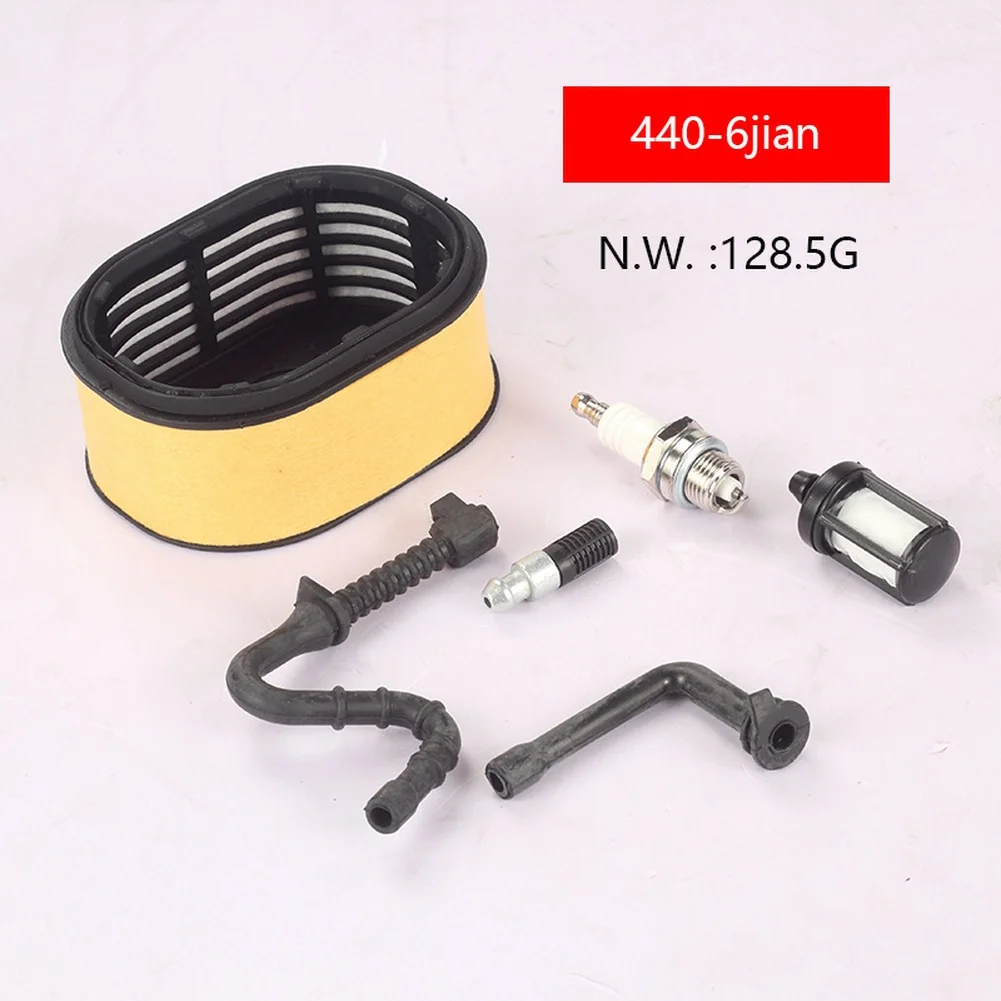MS440  FOR Chainsaw  Parts 6PCS Kit Air Filter Spark Component Oil Tube Fuel Yellow Air Filter Spark-Plug Oil Fuel Tube Componen