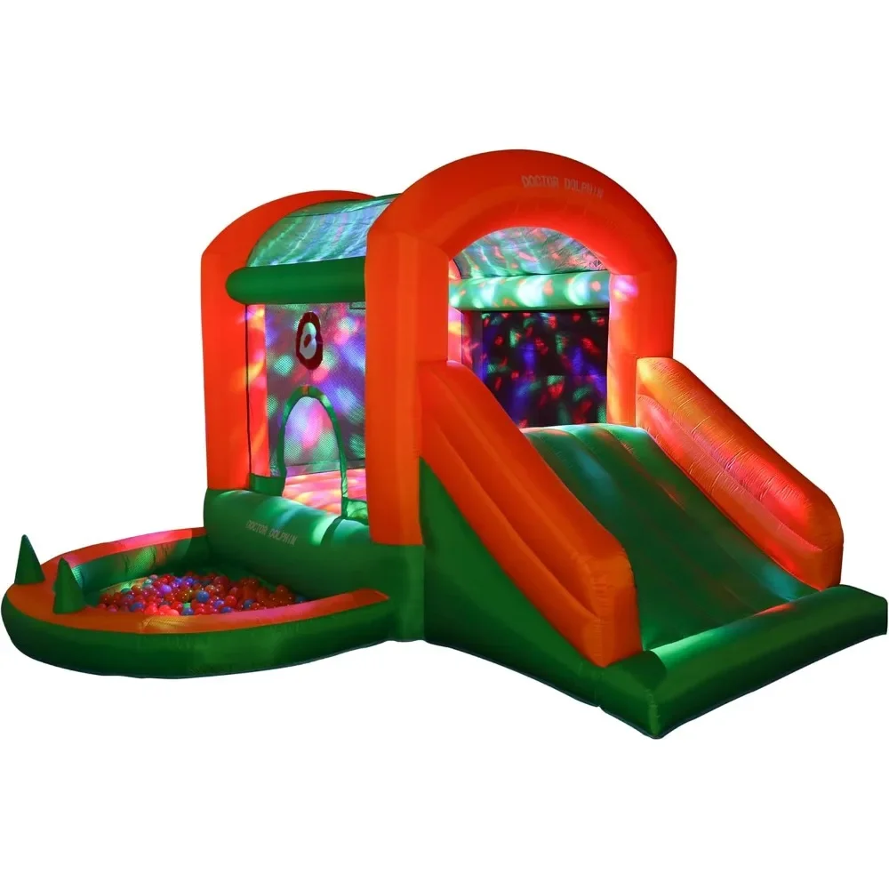 Bounce House Inflatable Slide with Party Light Toddler Blow Up Bouncy House Jumping Castle for Indoor or Outdoor