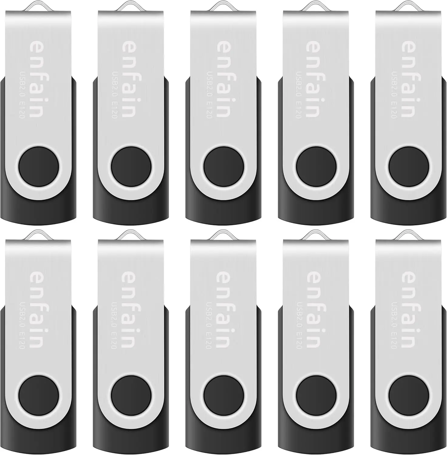 

10-Pack 4GB USB Flash Drives with Swivel Cap, Bulk Storage for Business, Students & Events