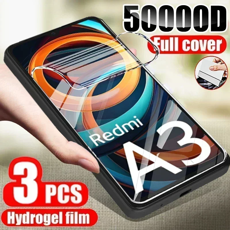 

3PCS Hydrogel Film for Xiaomi Redmi A3 A1 A2 Plus Soft Screen Protector for Redmi 13C 12C 12 10C 10A 10 Screen Protective Film