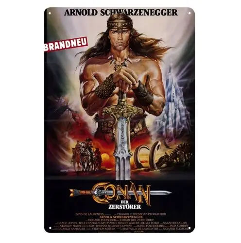Conan The Destroyer Arnold Schwarzenegger Movie Metal Poster Tin Sign 20x30cm sign