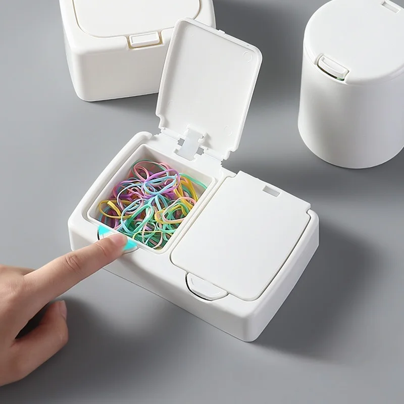 Dustproof Desktop Nail Art Storage Box Cotton Swab Cosmetic Organizer
