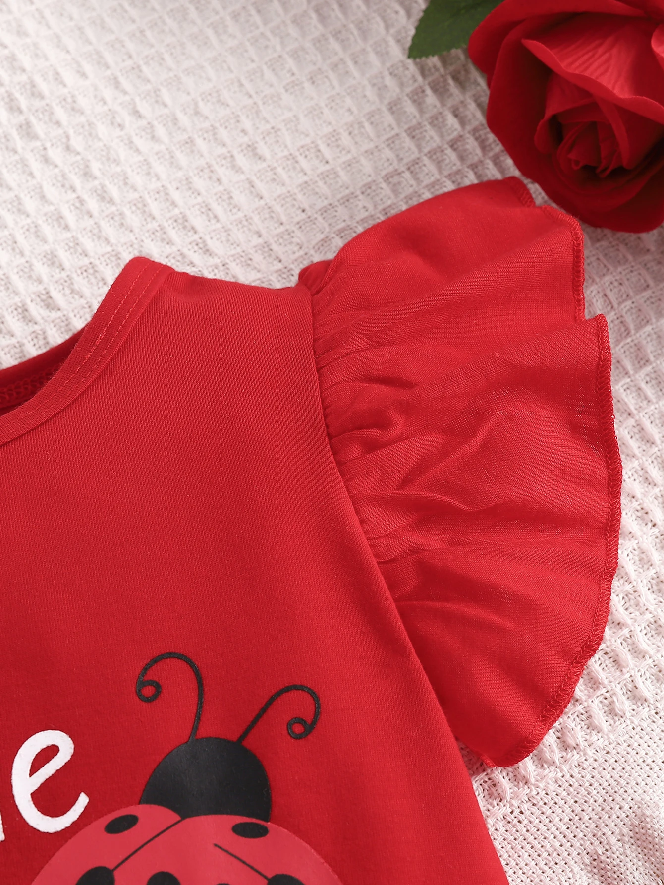 Summer Adorable 2Pcs Ladybug Outfit Set for Baby Girls Sleeveless T-shirt +Causal Shorts Infant Newborn Fashion Clothes