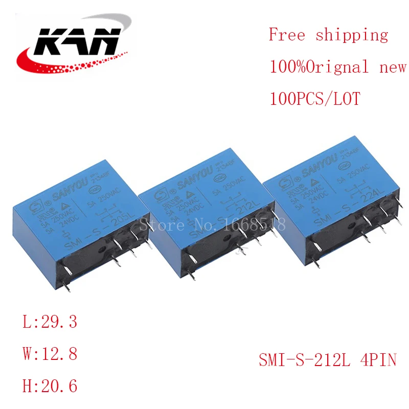 

Free shipping 100pcs Power relay SMI-S-205L 5VDC 5A 250VAC 8PIN Original New