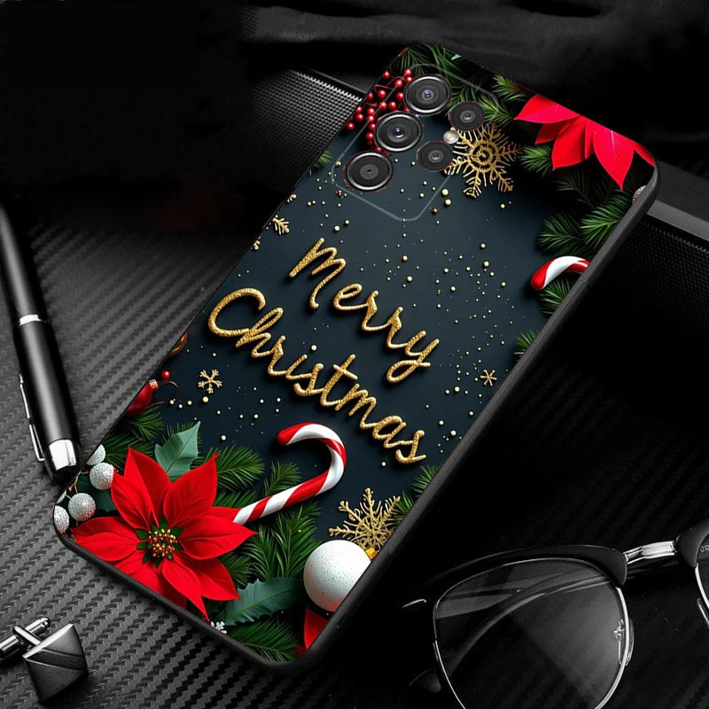 Telefoon Geval Voor Samsung Galaxy S25 S24 S23 S22 S21 Ultra S24 S23 S22 S21 S25 Plus S24 S20 FE Kerstman Kerstboom
