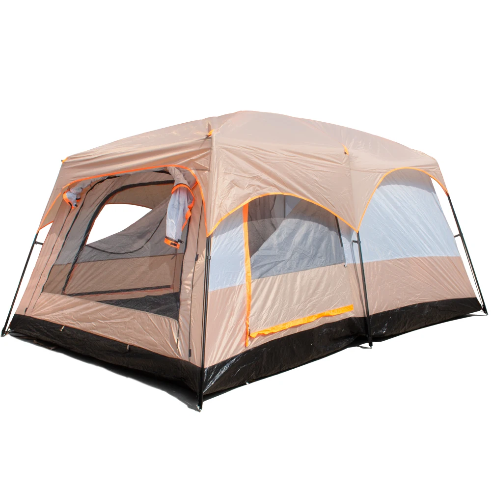 

Double Layer Family Cabin Tent with Straight Wall Waterproof for Outdoor Summer Picnics Camps Big Tent for Family Gatherings