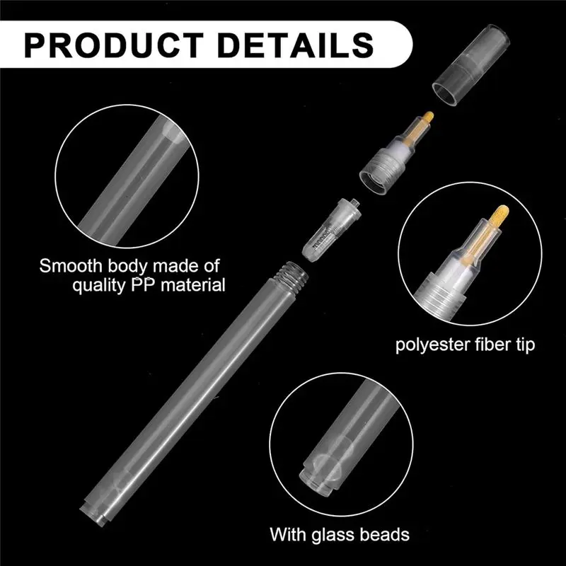 A21I-Round Tilted Flat Head Refillable Paints Marker, Acrylic Paint Markers, 6 Pcs Empty Markers, Fillable Paint Touch Up Pen - view 2