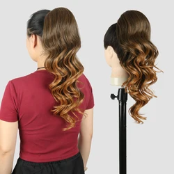 Julianna Synthetic Drawstring Ponytail Extension 20Inch Loose Curl Soft Clip In Hair Natural Synthetic Hairpiece For Women