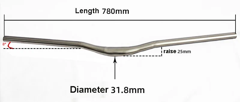 Bicycle Swallow-Shaped Handlebar, Titanium Rise Bars, Gravel Road Bike, MTB