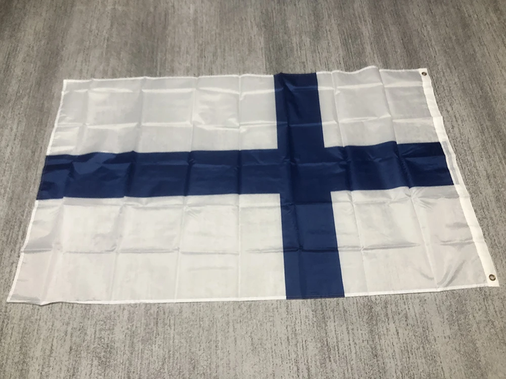 Finland national Flag 90x150CM Polyester hanging Blue Cross Suomen Tasavalta Suomi Fi Fin Finland Flag For home Decoration