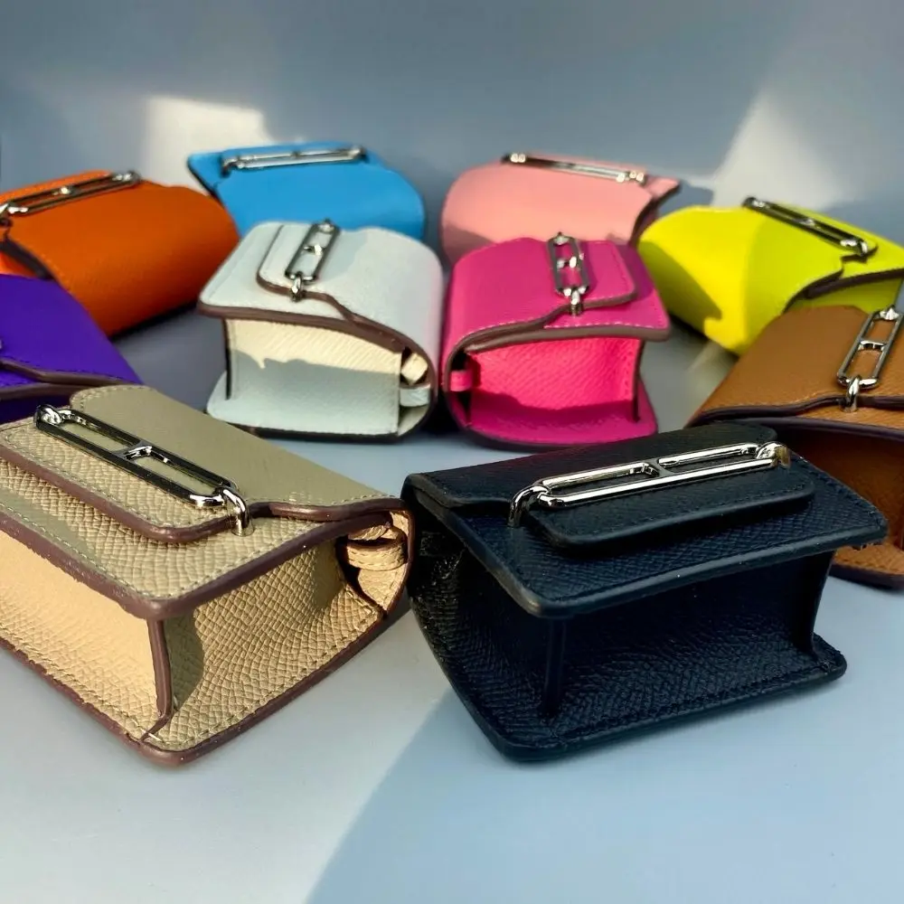 Mini bolso de bolsillo con diseño de nariz de cerdo, dije de bolso desmontable para elementos esenciales, 10 estilos monocromáticos clásicos