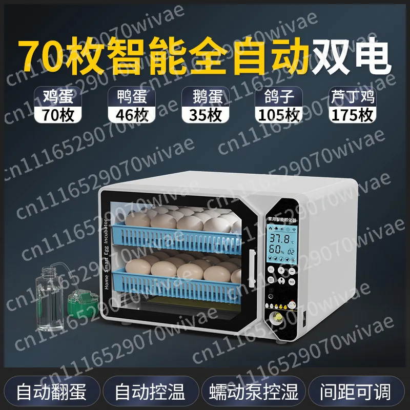 Home Smart Fully Automatic Egg Incubator, Mini Digital Egg Hatching Machine for Chicken, Duck, Pigeon & Quail Eggs
