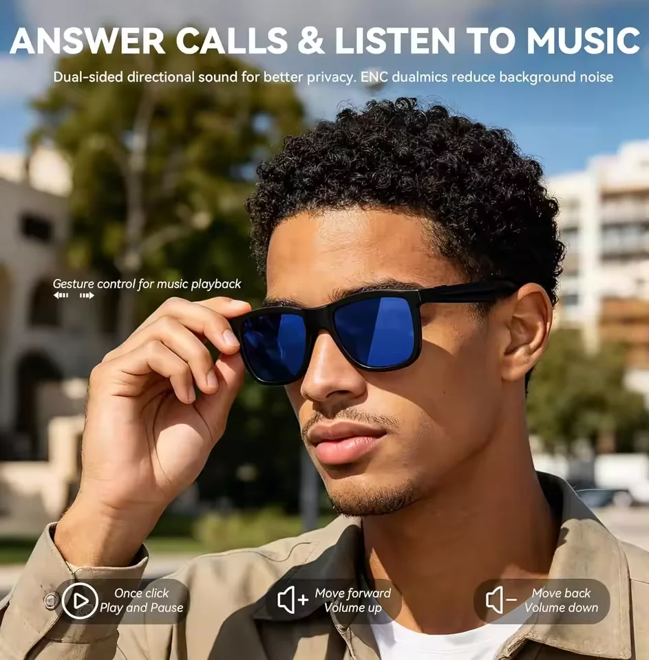 2026 New Touch Color Change Smart Glasses AI Translation Voice Wake-Up Dual Mic Noise Reduction Bluetooth Music IP65 Waterproof image 3