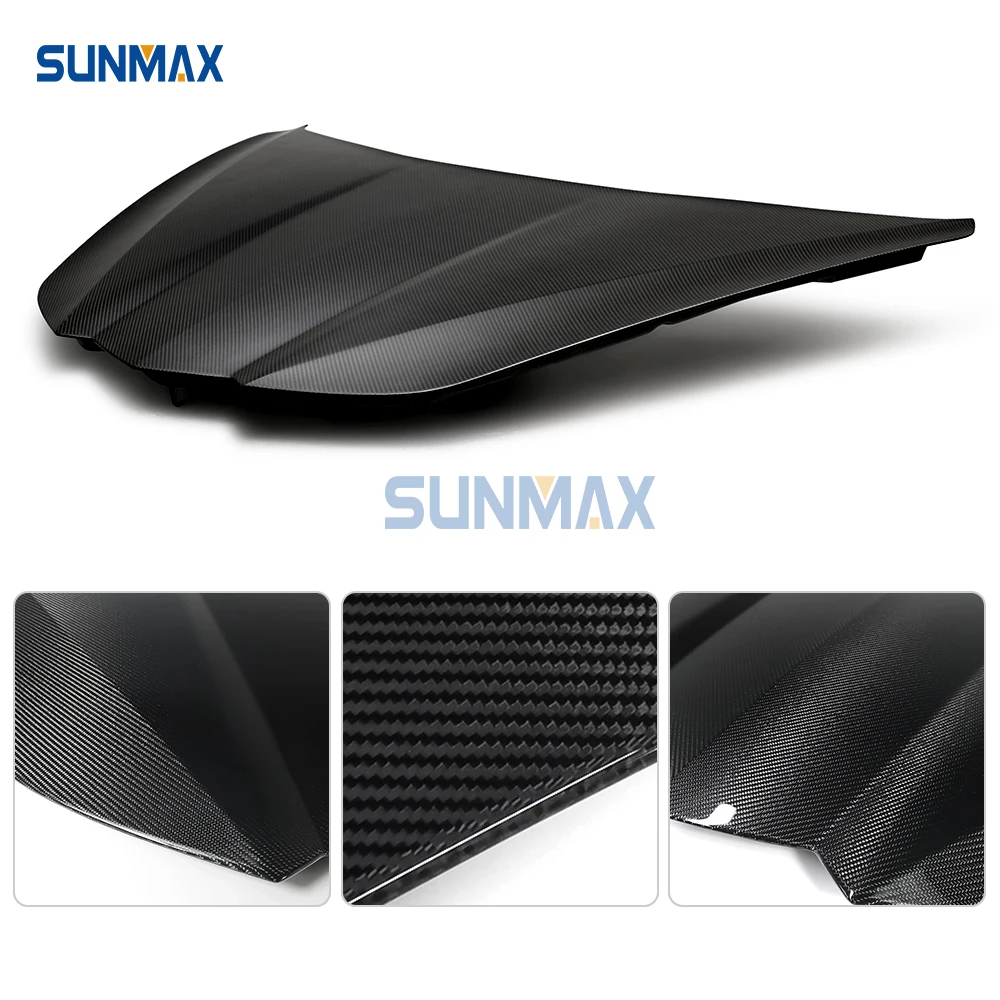 Carbon Fiber Front Hood for Corvette C8 Stingray 2020+ Carbon Fiber Car Accessories Engine Hood Bonnet Replacement