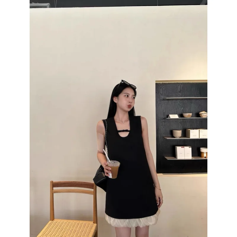 

Xiaojunjun Britney 6/18 Новое прозрачное лоскутное платье в стиле милого/миу
