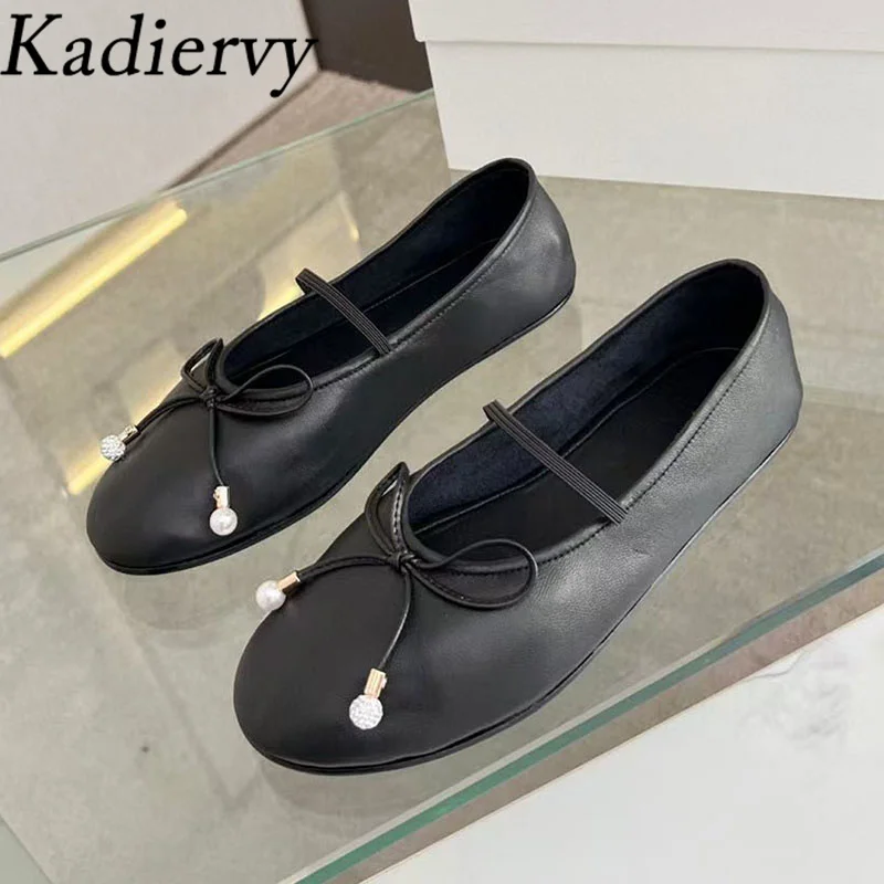 

Женские балетки из натуральной кожи с круглым носком, слипоны, повседневные удобные лоферы, женская обувь для прогулок