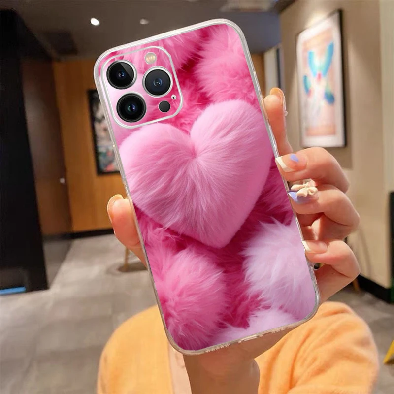 

Phone Case Carcasa Funda For iPhone 17 Pro Max Air 16 15 14 13 Pro Max 15 16 Pro 15Plus Pink Aesthtic Case