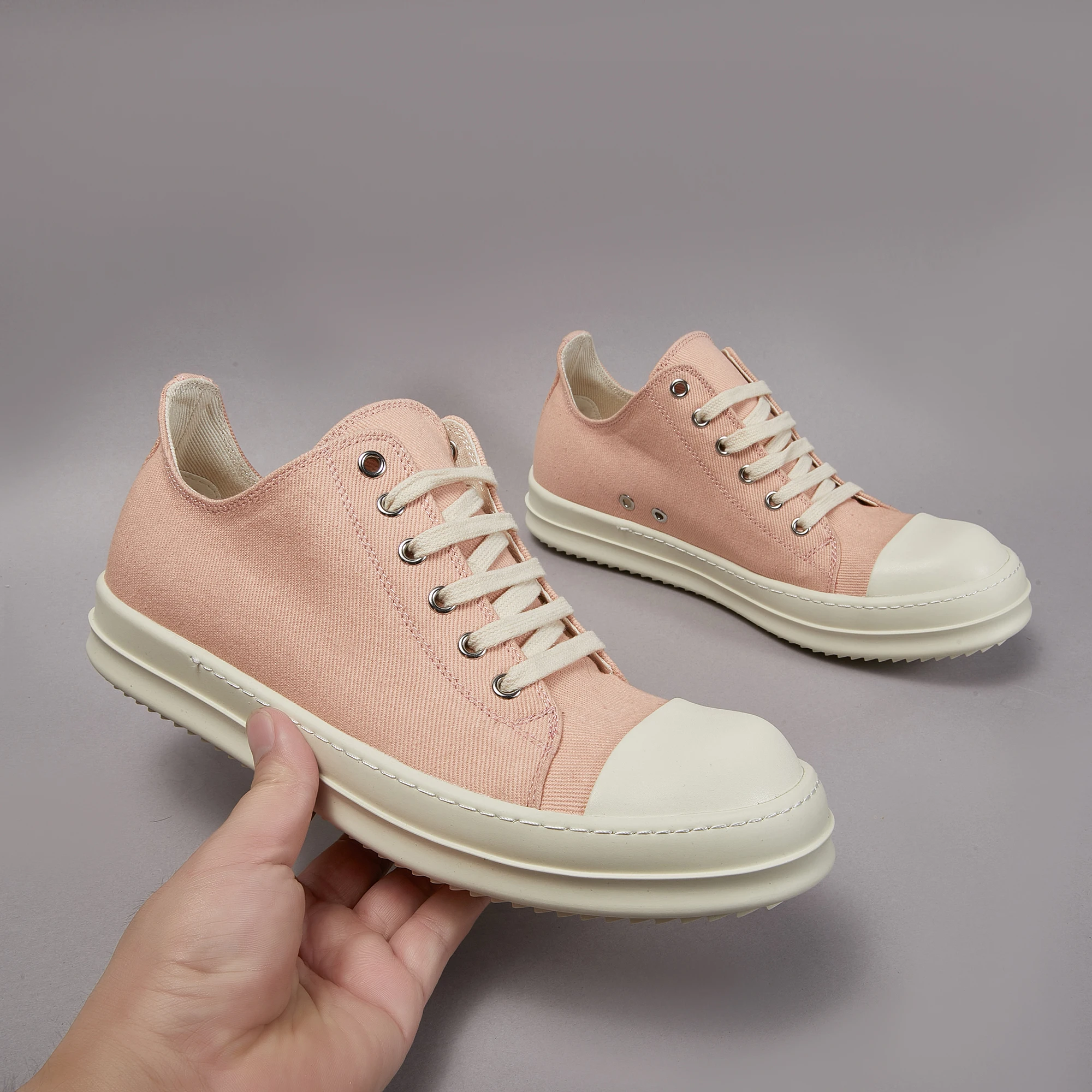 Multifunctional Dirty Pink Twill Fabric Low Cut Casual Shoes Boots Sports High-Quality Fashion Classic for Men And Women view 3