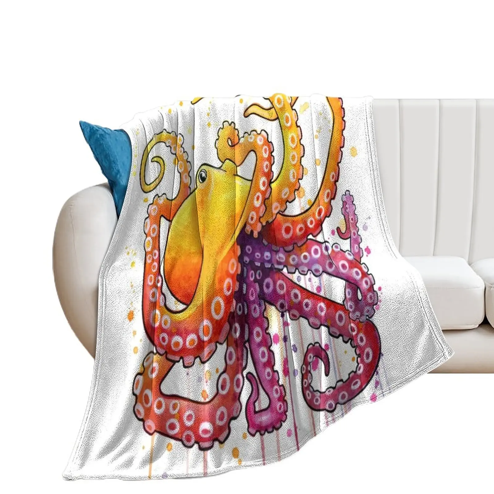 

Octopus Sunrise Throw Blanket decorative Shaggy Thin Blankets