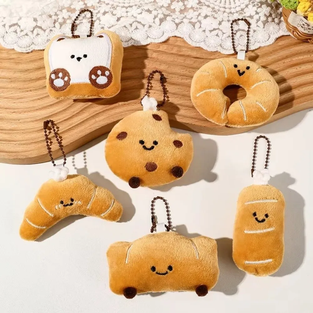 Pendentifs en peluche créatifs, petits pains de dessin animé, pendentifs pour sacs, porte-clés, accessoires pour sac à dos de fille