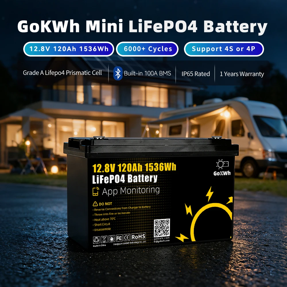Outdoor Camping Usa - Bateria Lifepo4 12V 120Ah com mais