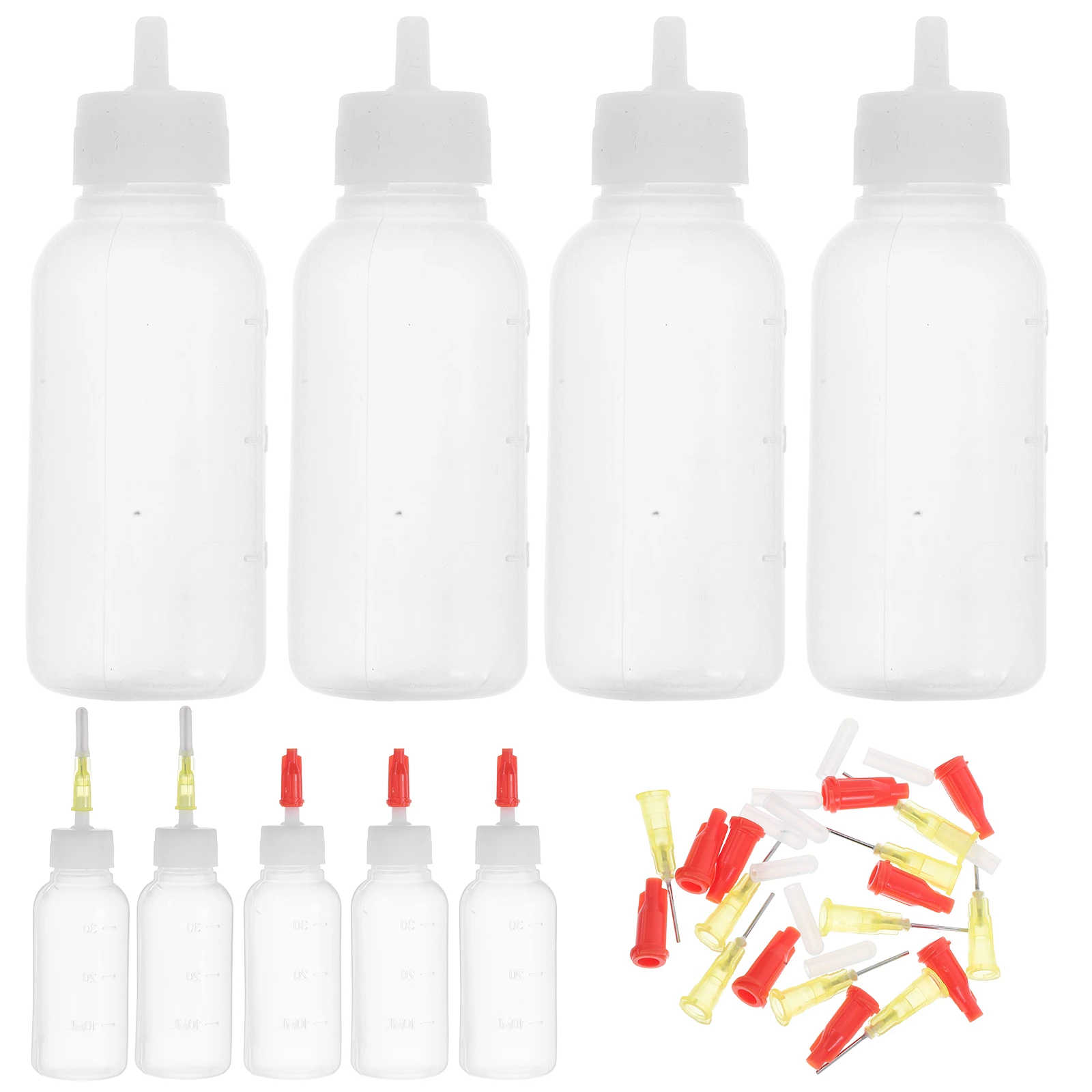 

10 Pcs Squeeze Bottles Needle Tip Dispensing Glue Craft Container Sealing Cap Fine White Applicator