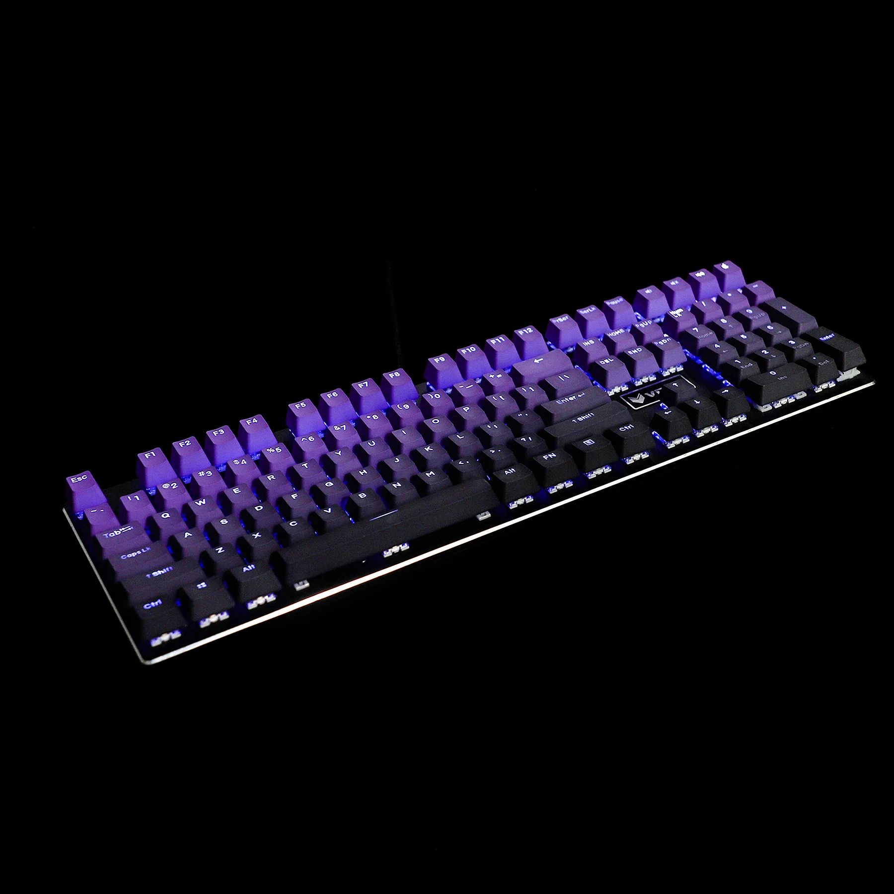 OEM 108 Purple Black Gradient Keycap | Dyed Double Shot Shine Through PBT Keyset | For MX Mechanical Keyboard 61 87 104 Keychron