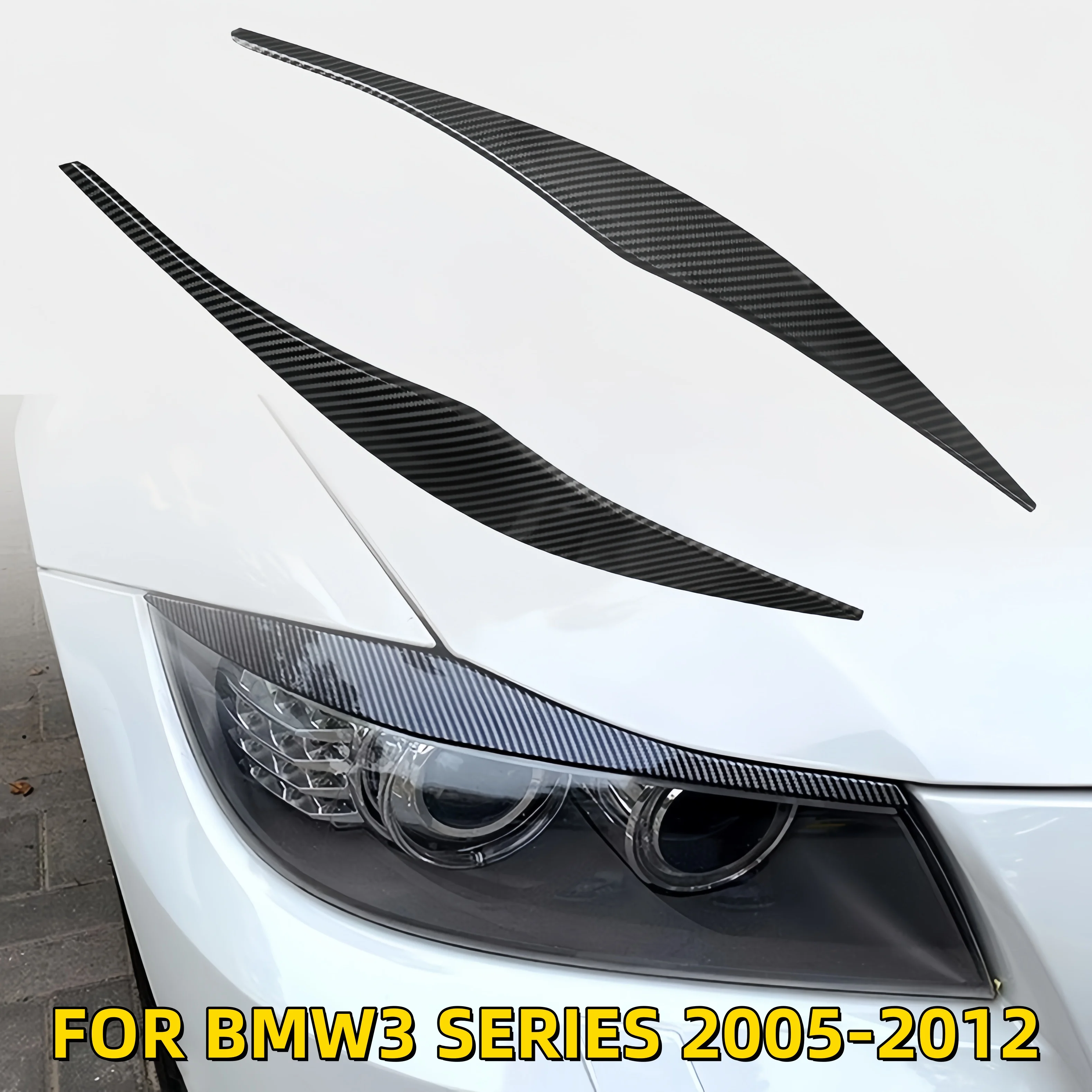 

ABS Gloss Black Headlight Eyebrows Eyelid for BMW 3 Series E90 E91 320i 330i 2005-2012 Sedan / Touring Stickers