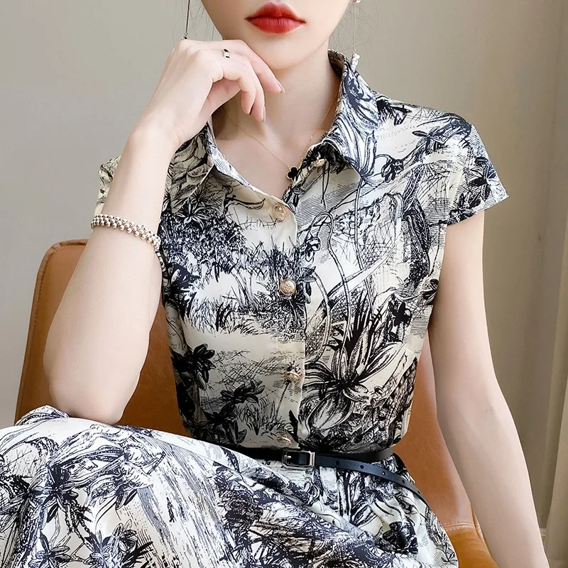 Ele Satijn Zijde irt Dr Losse aquarelprint ort Sve A-lijn Lange Dr Pendelen Sle ronde Ne Mid-taille rok