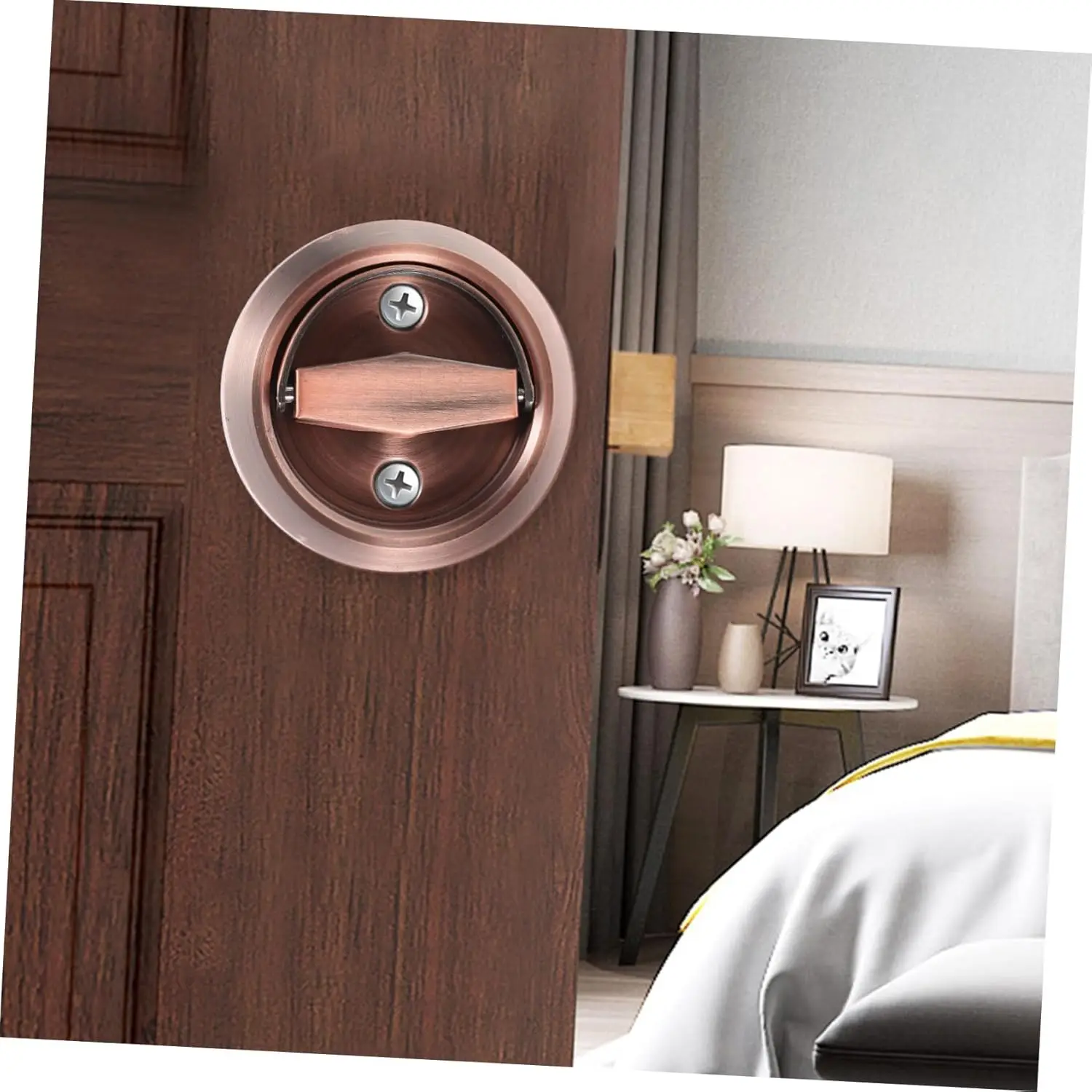 

Круглый утопленный дверной замок, скрытая утопленная ручка из нержавеющей стали 304, мебельная ручка с защелкой для карманной двери конфиденциальности